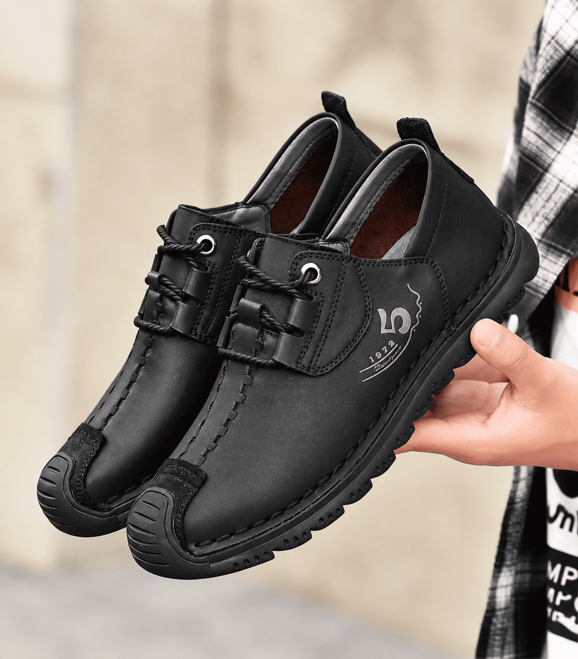 👞 Men’s Premium Leather Lace-Up Shoes