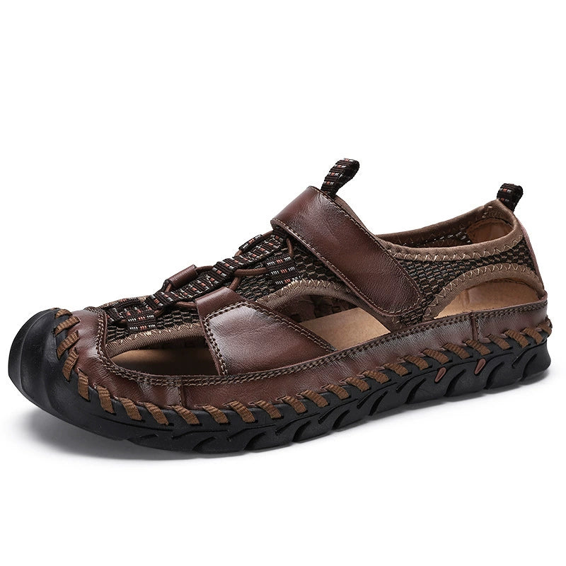 👞 Men’s Semi-Closed Fisherman Leather Sandals✨