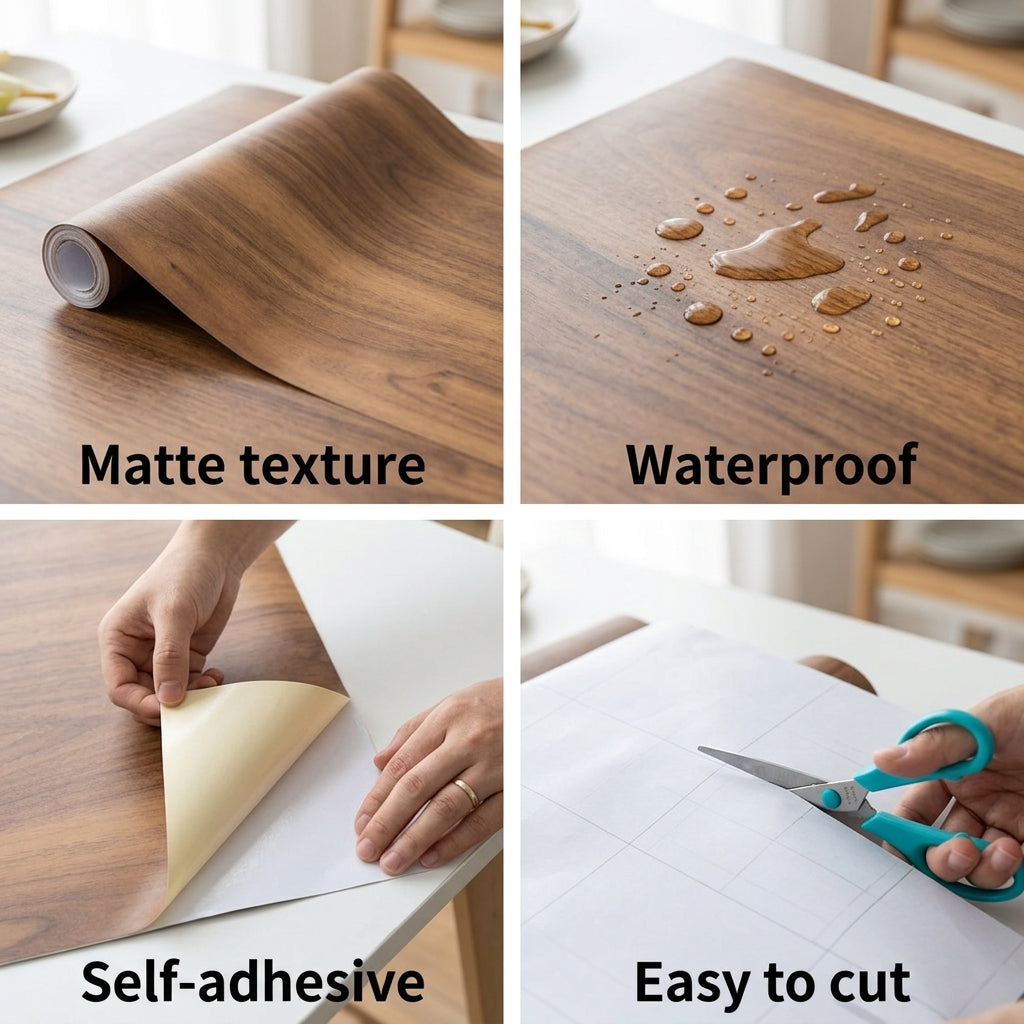 ✨ 6-Roll Pack Premium Waterproof Self-Adhesive Wood Grain Floor Stickers – Easy DIY PVC Flooring for Home Renovation