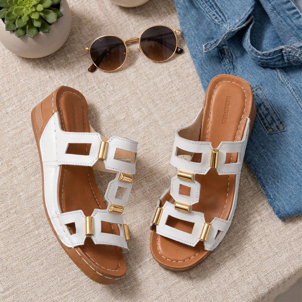 👡 Women's Korean Style Rhinestone Wedge Sandals ✨💎