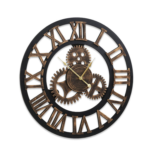 60CM Wall Clock Modern Large Vintage Luxury Art Clock Home Décor Black