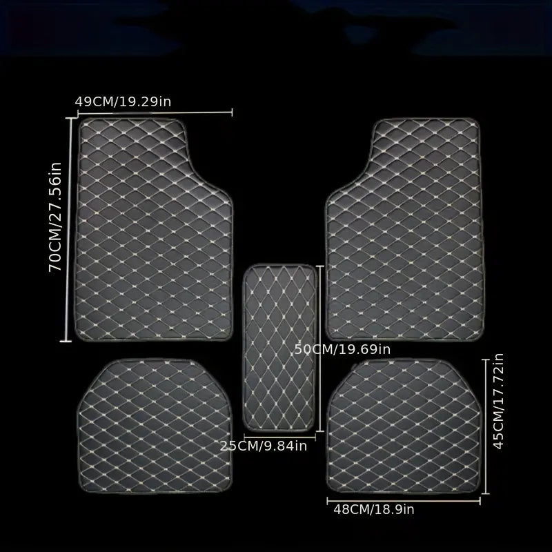🚗✨ 5 waterproof leather car floor mats 🛡️