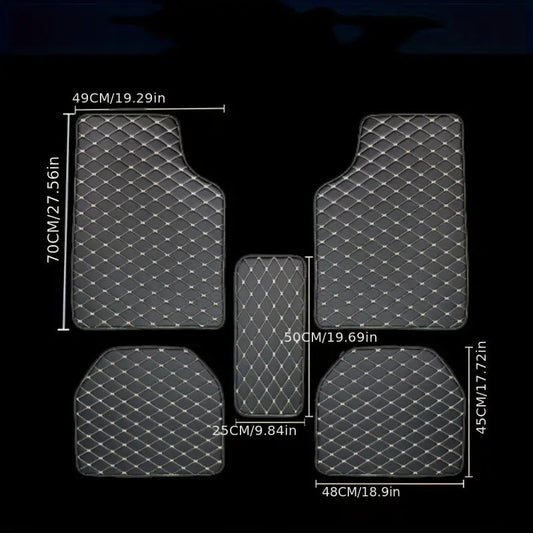 🚗✨ 5 waterproof leather car floor mats 🛡️