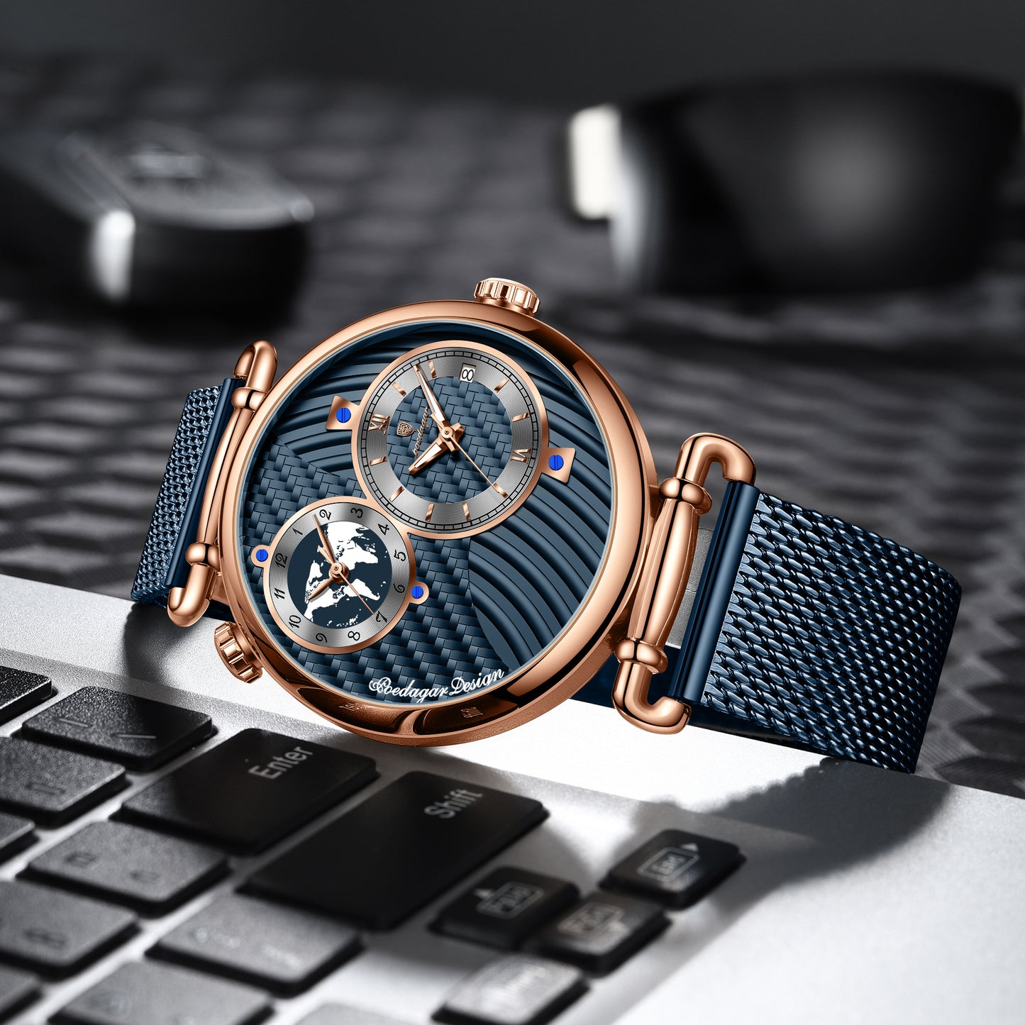 Montre Moderne Élégante avec Bracelet en Acier Inoxydable pour Hommes