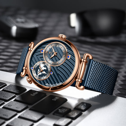Montre Moderne Élégante avec Bracelet en Acier Inoxydable pour Hommes