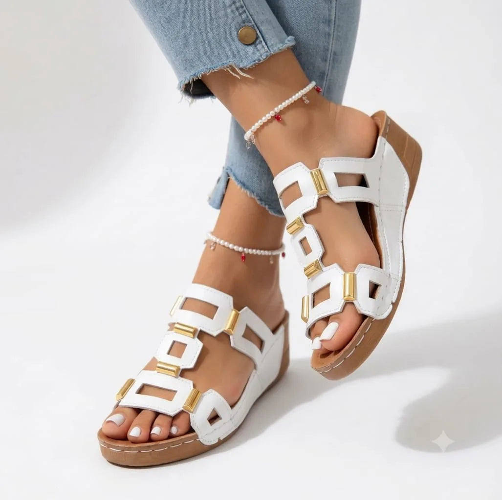 👡 Women's Korean Style Rhinestone Wedge Sandals ✨💎