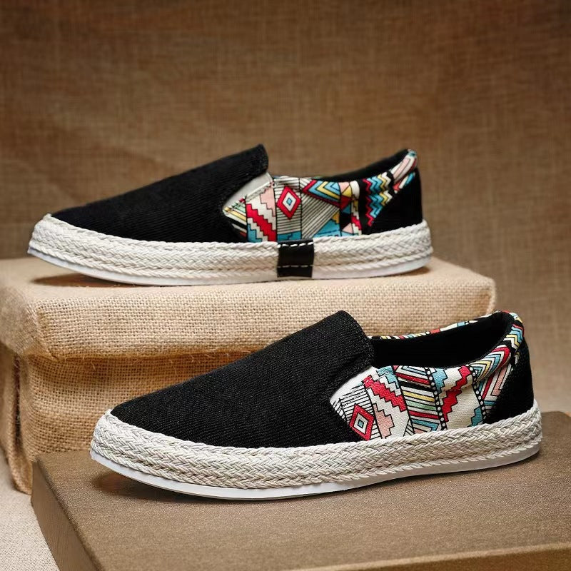 Men's Casual Geometric Print Slip-On Walking Loafers ⭐