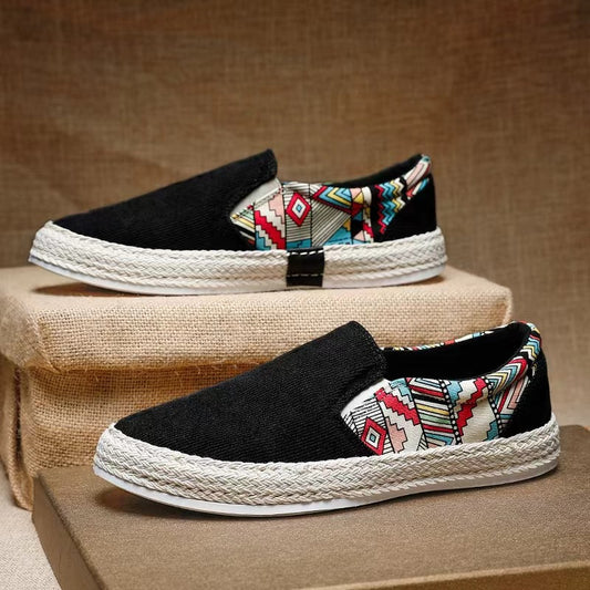 Men's Casual Geometric Print Slip-On Walking Loafers ⭐