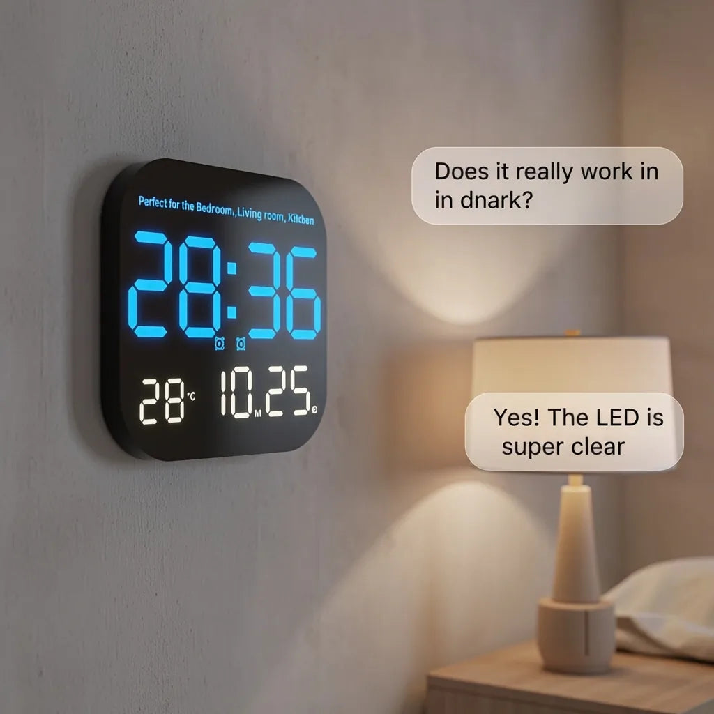 💎 2026 Multifunction Digital Alarm Clock – Large Display, Alarm, Calendar & Temperature for Home & Office 🏠⏰