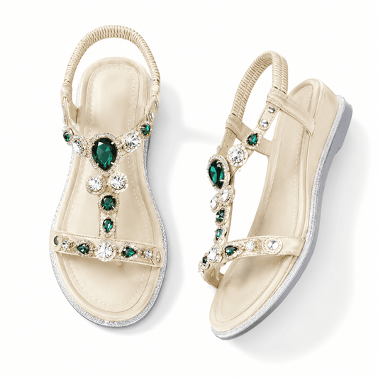 👡 Women's Korean Style Rhinestone Wedge Sandals ✨💎
