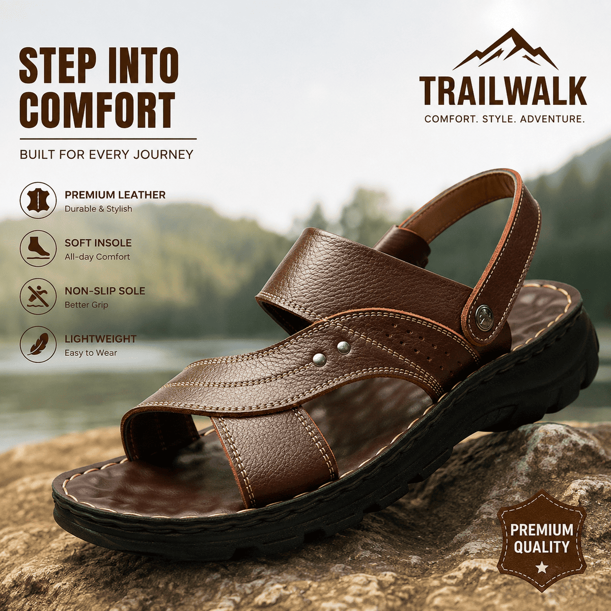 Men’s Premium Cowhide Leather Sandals✨