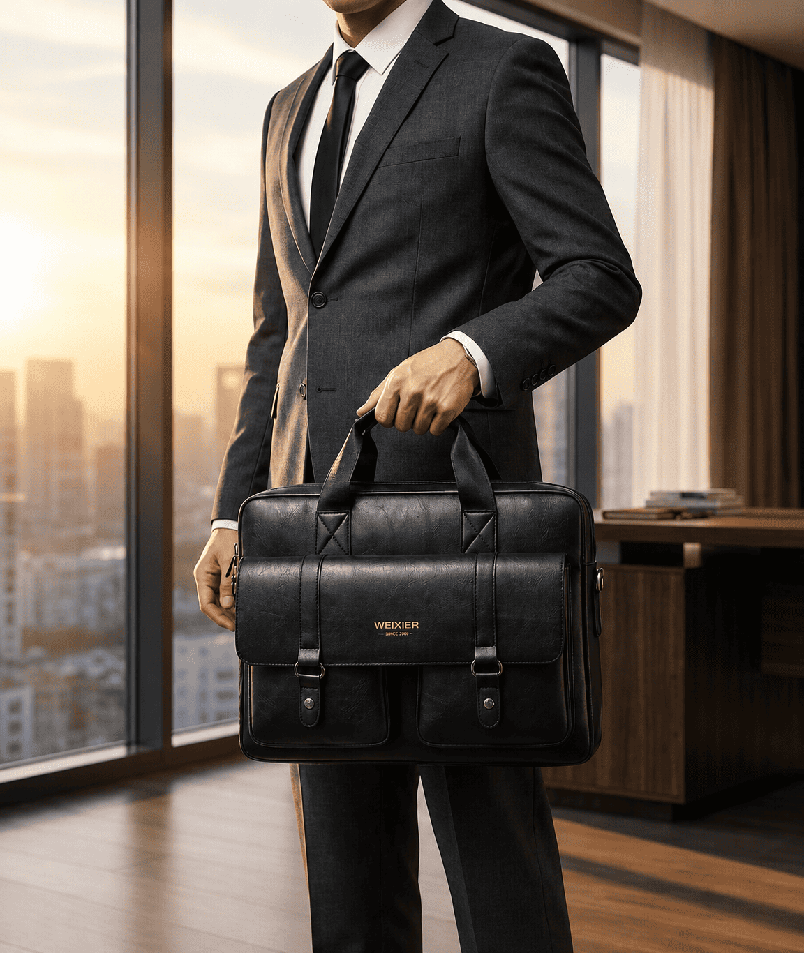 💼 WEIXIER Leather Business Briefcase