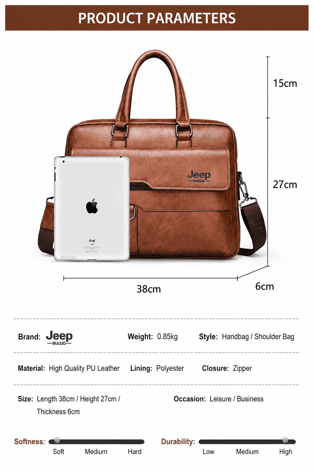 💼 Jeep BULUO Premium Business Briefcase