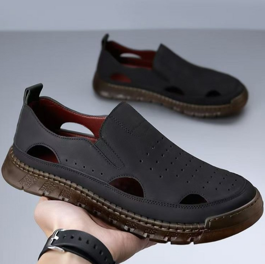👞 Men’s Genuine Leather Semi-Closed Sandals✨