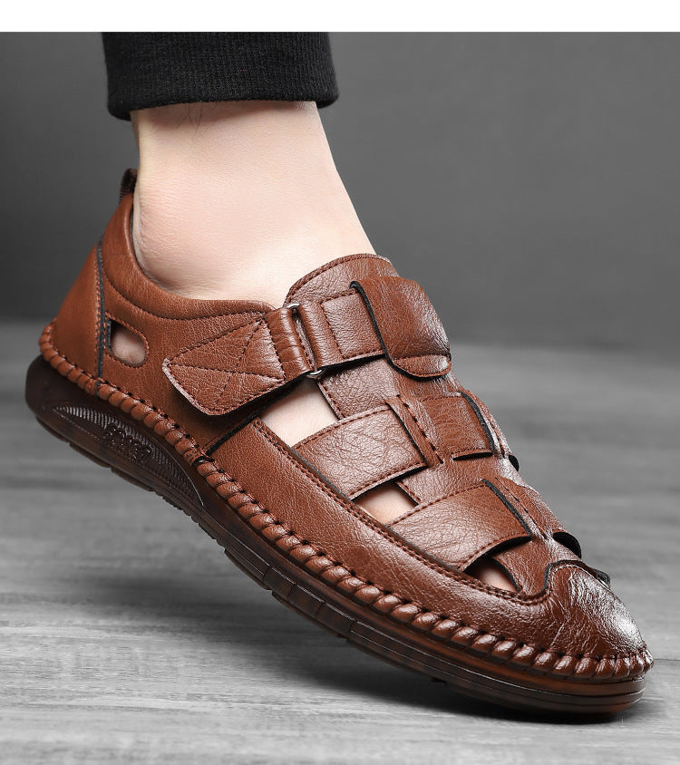👞 Men's New Style Leather Sandals with Closed Toe
