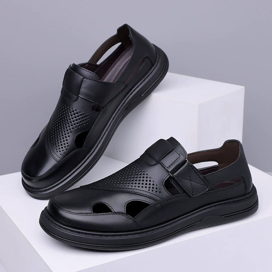 👞 Men's Genuine Leather Openwork Casual Shoes