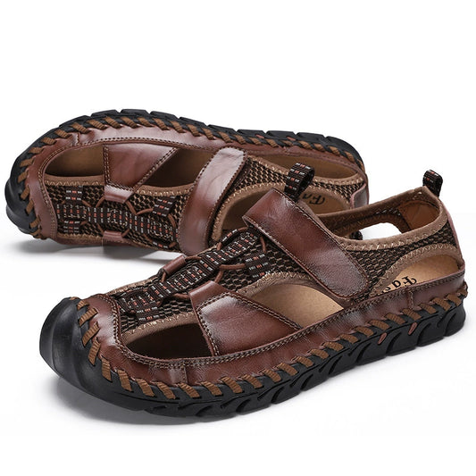 👞 Men’s Semi-Closed Fisherman Leather Sandals✨