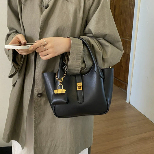 👜 Cross-Border Retro Textured Bucket Bag – 2026 New Style 🎀