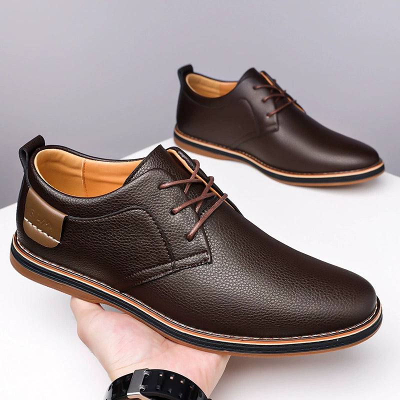 Men's Casual Leather Shoes – Soft Sole &amp; Elegant Style