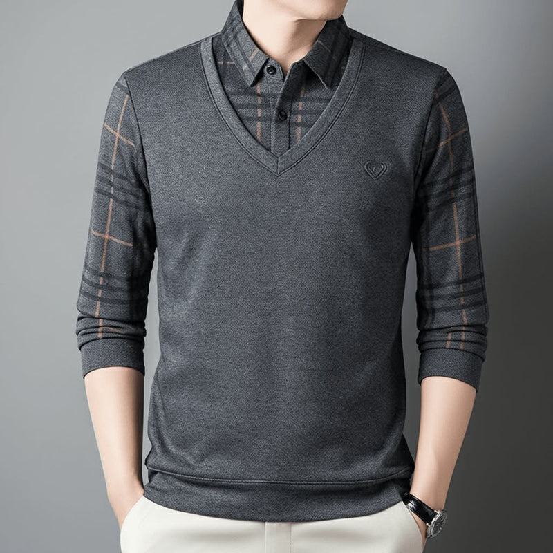 Fake-two Piece Polo Professionnel Style 2026  ✨