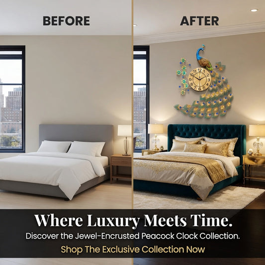Décor Majestic Peacock Wall Clock 65CM/75CM– Luxury 2026🦚
