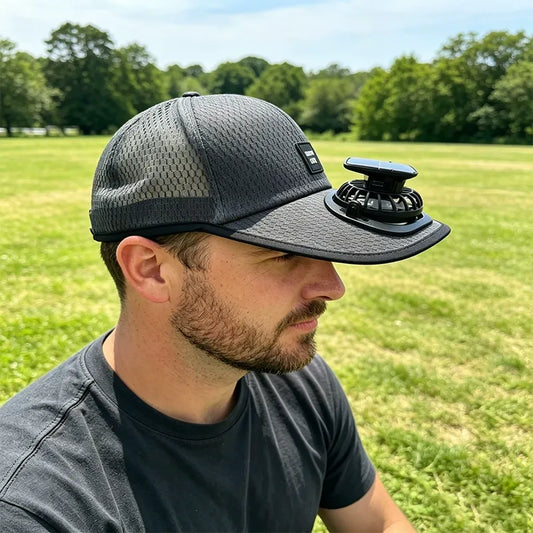 🧢☀️ Solar Cooling Fan Cap – Stay Cool Anywhere This Summer! 🌬️🔋