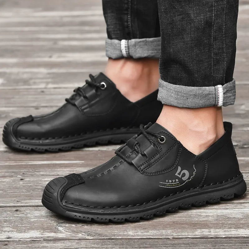 👞 Men’s Premium Leather Lace-Up Shoes